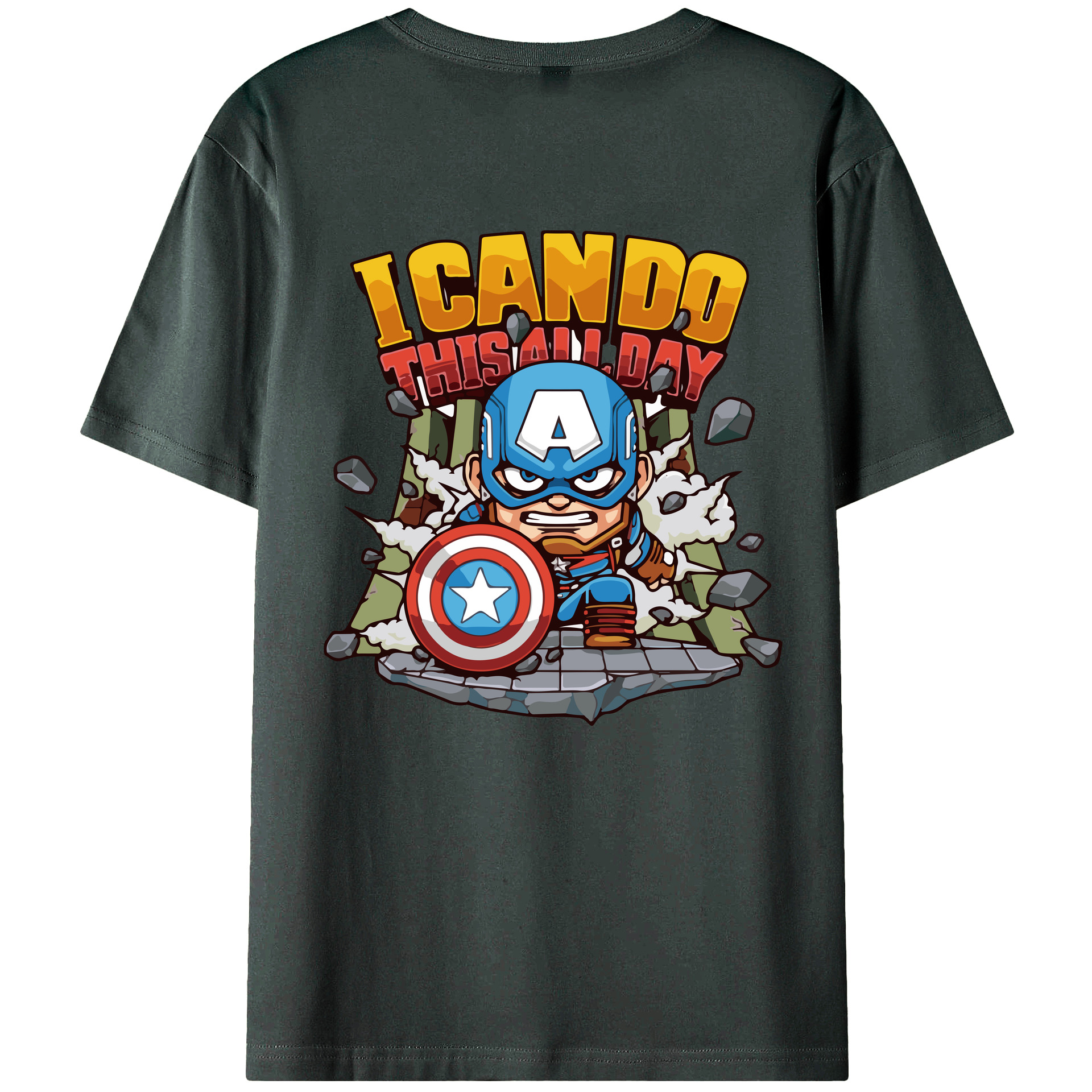 （画像用） アベンジャーズ The Avengers 綿100％ メンズ半袖Tシャツ（バックプリント） 通気性